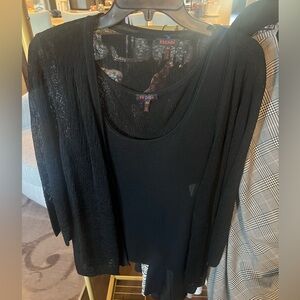 Escada Black Sheer Knitwear Set